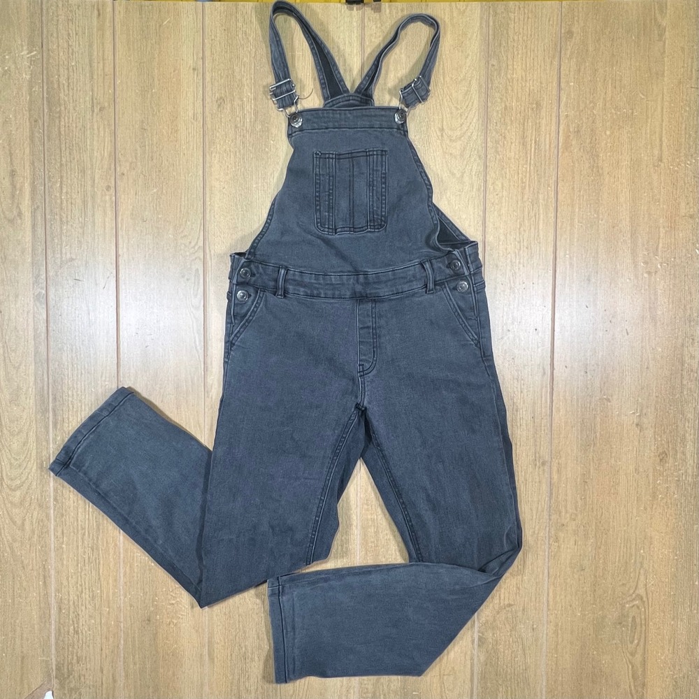 thereabouts‎ Black Denim Overalls Slim Straight Leg Adjustable Bib Dungarees